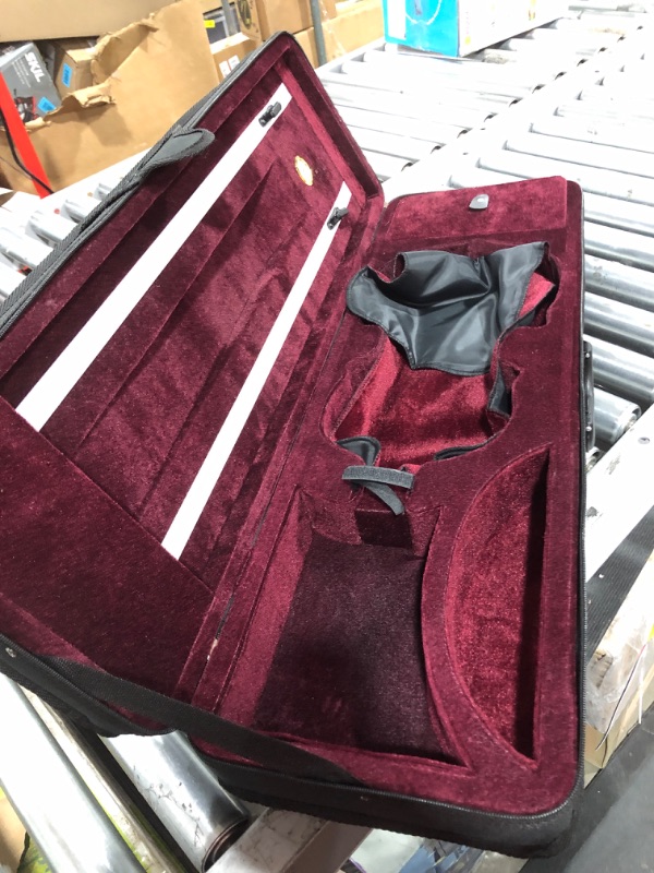 Photo 1 of 4/4 Full Size Violin Case,FINO Professional Oblong Violin Hard Case with Built-in Hygrometer,Super Lightweight Portable Carrying Bag Slip-On Cover with Backpack Straps,Black Square