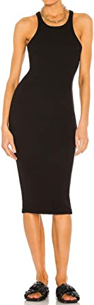 Photo 1 of Aigeman Women Fitted Sleeveless Scoop Neck Ribbed Midi Dress Casual Bodycon Racerback Tank Dress 72022 SIZE 16-18