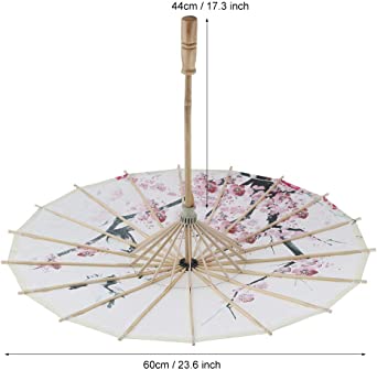 Photo 1 of 1pc Rainproof Handmade Chinese Oiled Paper Umbrella Parasol 23.6 inch Chinese Art Classical Dance Umbrella for Wedding Parties Photography Costumes Cosplay Decoration
