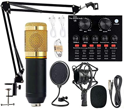 Photo 1 of Podcast Equipment Bundle, BM-800 Podcast Microphone bundle with v8 Sound Card, Condenser Studio Microphonefor Laptop Computer Vlog Living Broadcast Live Streaming YouTube TikToK