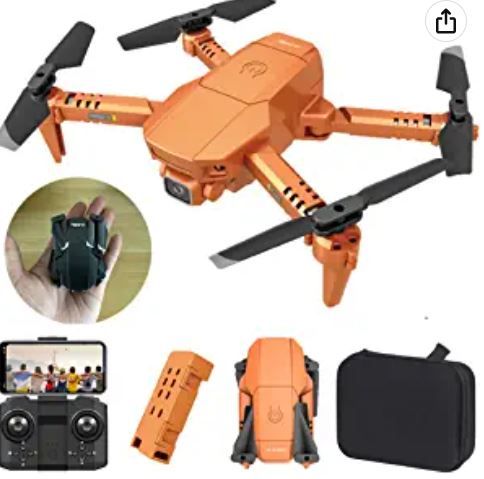 Photo 1 of Super Small Mini Drones with Camera for Adults 4K Drones for Kids Beginners Toy Quadcopter with APP FPV Video, Altitude Hold, Headless Mode, Trajectory Flight, 360° flip (1 Battey&1080P WiFi Camera, Orange)