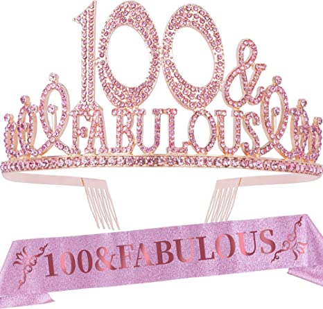 Photo 1 of 100th Birthday Crown & Sash for Women
