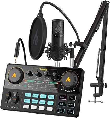 Photo 1 of Podcast Equipment Bundle-MAONO MaonoCaster Lite -Audio Interface-All in One-Podcast Production Studio with 25mm Large Diaphragm Microphone for Live Streaming, Recording, PC, Smartphone (AU-AM200-S6)