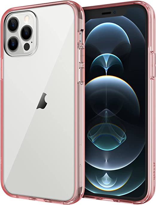 Photo 1 of JETech Case for iPhone 12/12 Pro 6.1-Inch, Shockproof Bumper Cover, Anti-Scratch Clear Back, Rose Gold