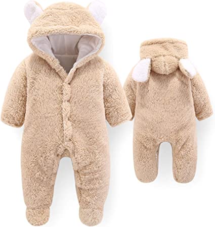 Photo 2 of 12- 18 months infant- XMWEALTHY Unisex Baby Cloth Winter Coats Cute Newborn Infant Jumpsuit Snowsuit Bodysuits