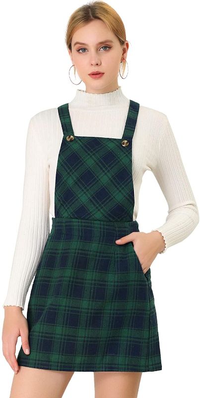 Photo 1 of Allegra K Women's Plaid Overalls Suspender Dress- unknown size