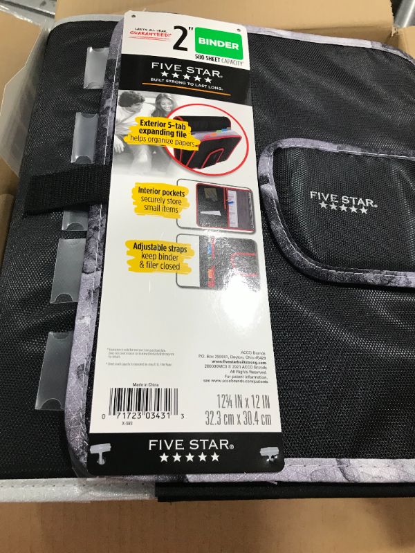 Photo 3 of 2" Quick Tab Sewn Zipper Binder Black/Gray - Five Star
PACK OF 6