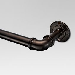 Photo 1 of 66"-120" French Pipe Drapery Rod Bronze - Threshold™