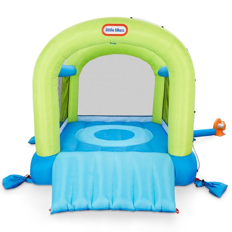 Photo 1 of Little Tikes Splash 'N Spray Indoor/Outdoor 2-in-1 Wet or Dry Inflatable Bounce House for Kids Blue
