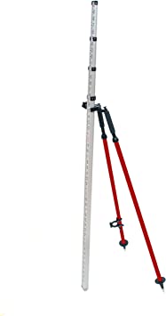 Photo 1 of AdirPro Barcode Rod Bipod - Leveling Rod Bipod with Thumb Release Locking System (Red)
