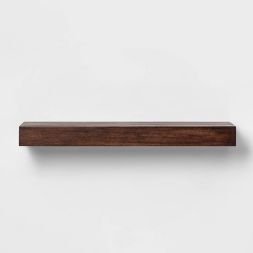 Photo 1 of 24"X6" Wood Block Wall Shelf Walnut - Threshold™

