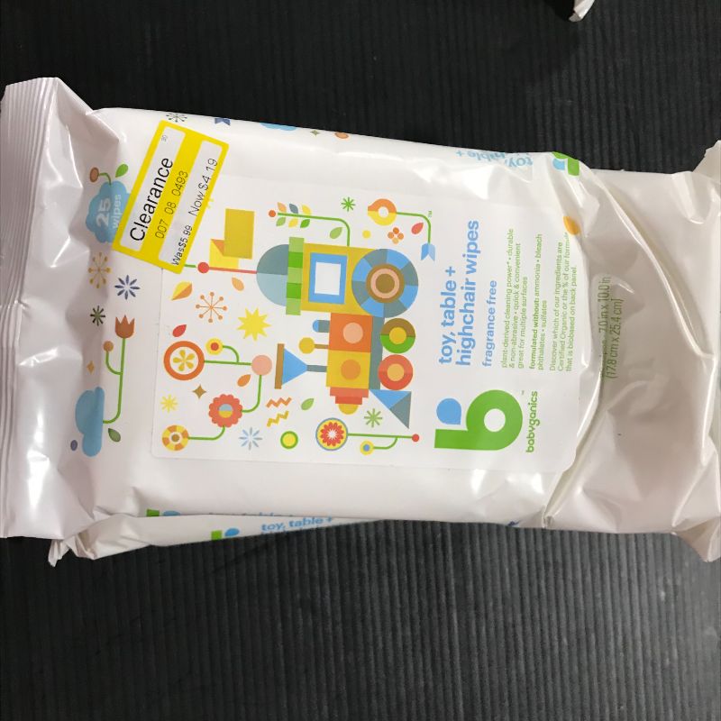 Photo 2 of Babyganics Toy and Table Wipes - 25ct
3 pack 