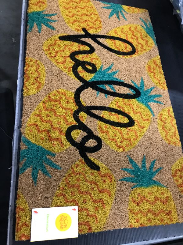 Photo 2 of 1'6"x2'6" Hello Pineapples Doormat Yellow - Sun Squad™
pack of 2