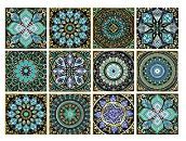 Photo 1 of AINNO Decorative Tile Sticker, Removeable Waterproof Vinyl Self Adhesive Wall Tile Decals?12 Pcs 6x6 inch Peel and Stick Backsplash for Kitchen Bathroom Home Decor - Green