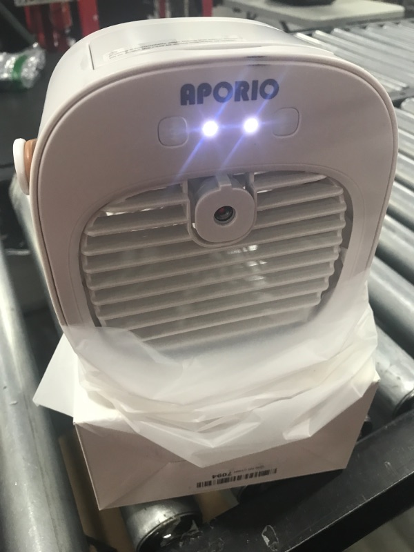 Photo 2 of aporio Portable Air Conditioner-5200mAh Rechargeable Personal Air Cooler with 3 Speeds Duration 5-10 hrs, Quiet Mini Air Conditioner Fan, Desk Cooling Fan for Home, Bedroom, Travel, and Office
