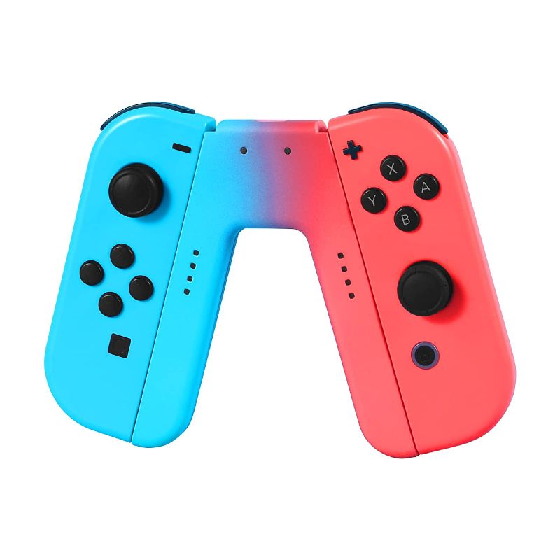 Photo 1 of Joy-Con Charging Grip for Nintendo Switch OLED Controllers, MYCHEER Comfort Joycon Grip Controllers Portable Gradient V-Shaped Handle for Switch Joy-con Speed Charge While Play