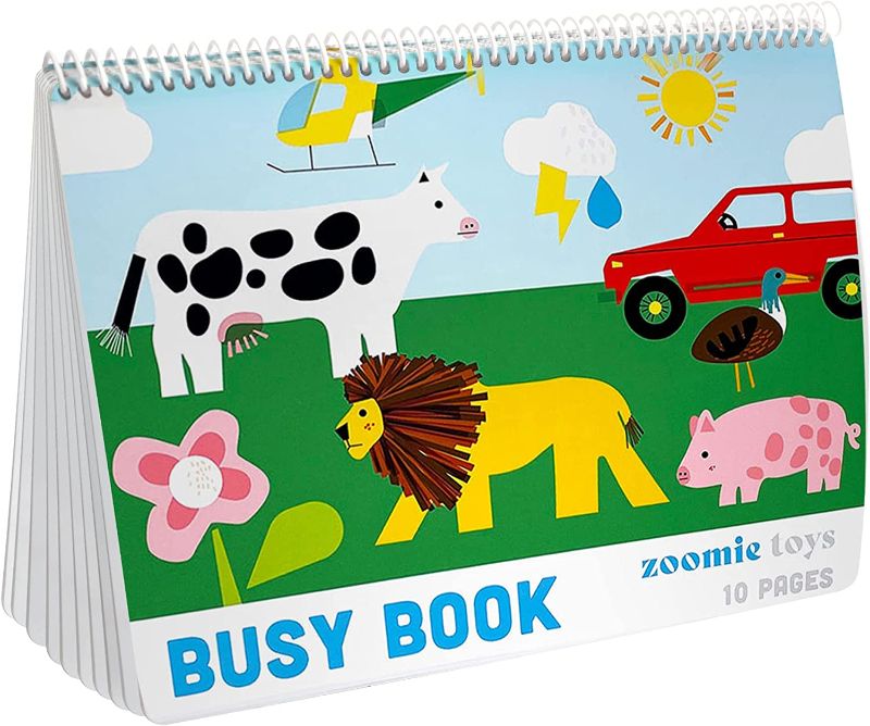 Photo 1 of  Busy Book for Toddler Toys - Preschool Learning Tools - Kids Books with Toddler Learning Activities - Busy Board for Toddlers - Activities for Kids (10 Pages)