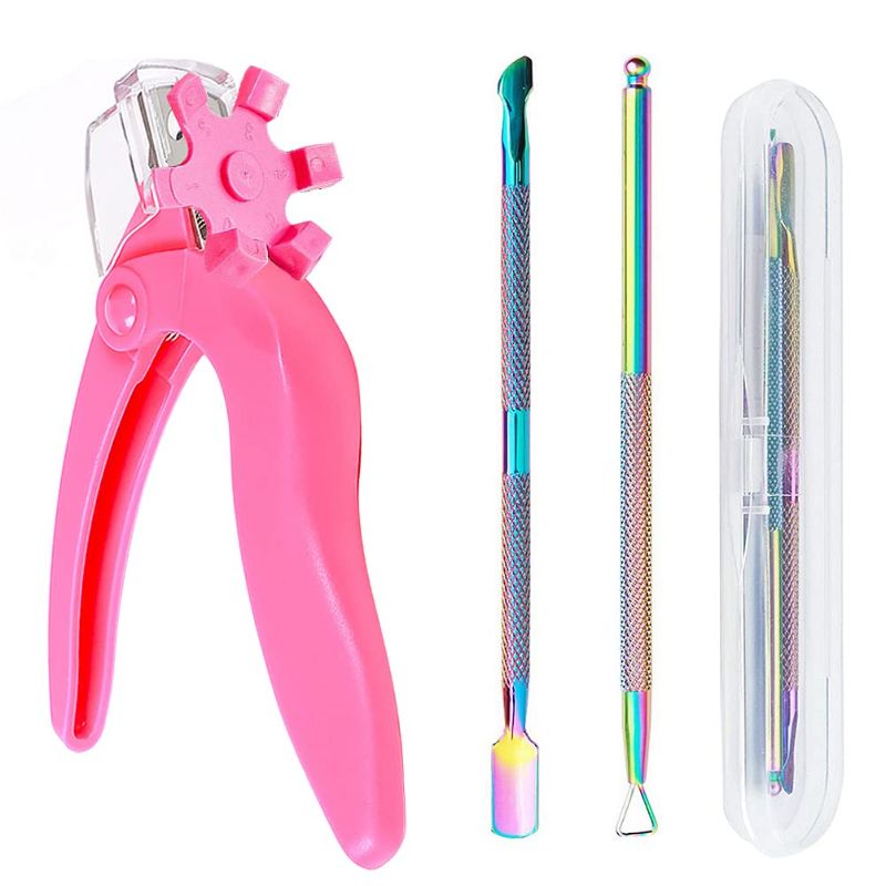 Photo 1 of 3 in 1 Adjustable Acrylic Nail Clipper for Acrylic Nails, Nail Tip Cutters for Nail Tips with Cuticle Pusher Peeler Nail Art Tools Manicure Home DIY Use 

