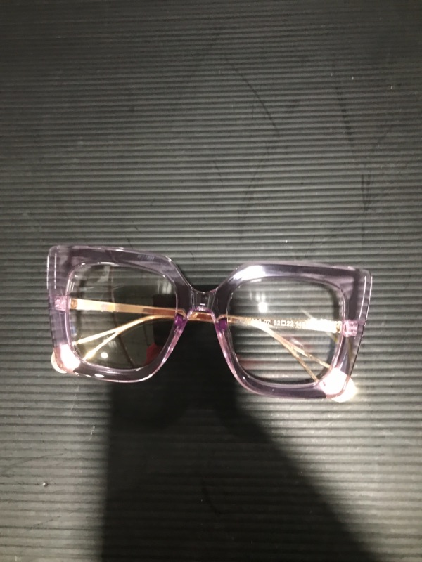 Photo 2 of Zeelool Chic Oversized Thick Square Blue Light Blocking Glasses for Women 100% UV400 Protection Eyewear Qatar ZOP01892