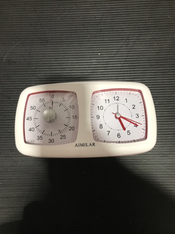 Photo 2 of 60 Minutes Visual Timer with Alarm Clock - AIMILAR 2-in-1 Silent Countdown Timer Clock Time Management Tool for Kids Students Teachers Home Kitchen Classroom Meeting