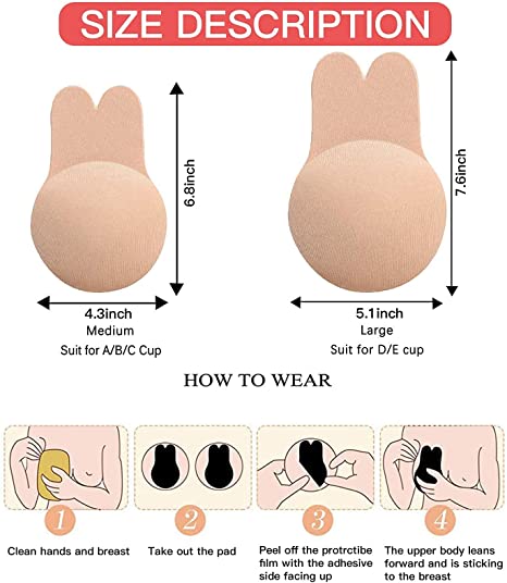 Photo 1 of  Sticky Bra Adhesive Invisible Bra, Strapless Backless Reusable Push Up Large Breast Lift Nipple Covers for Women 