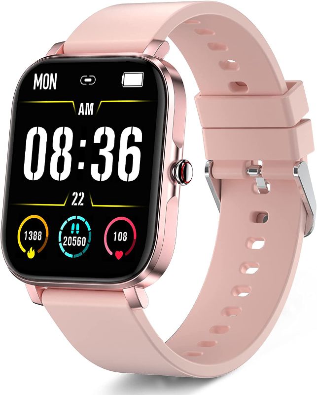 Photo 1 of Smart Watch for Women, 1.69" LCD Touch Screen Fitness Tracker with Heart Rate and Sleep Monitor, Activity Tracker with IP68 Waterproof Pedometer Calorie, Fitness Watch for Android and iOS Phones(Pink)