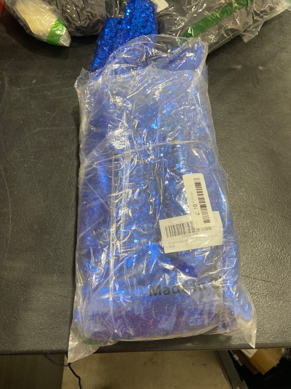 Photo 1 of 60" x 85" Royal Blue Sequin Tablecloth Rectangle Sparkle Tablecloth for Party Dinner Banquet Festival Wedding Anniversary Exhibition Dessert Table
