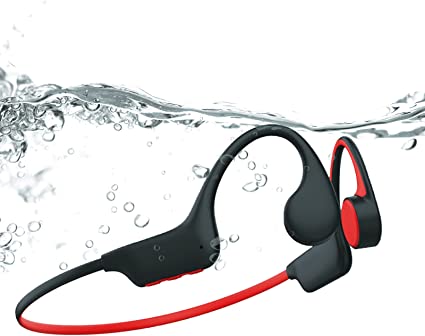 Photo 1 of Waterproof Bone Conduction Bluetooth Headphones Ultralight Swimming Headphones IPX8 Waterproof Bluetooth 5.3 Open Ear Wireless Sports Headset with MP3 Play 16G Memory for Running Swimming (Black)
