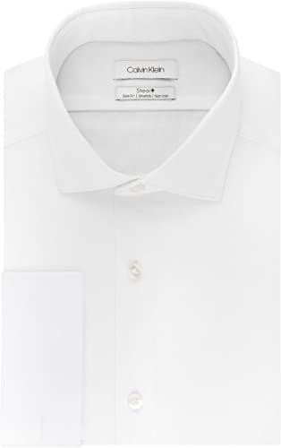 Photo 1 of Calvin Klein Men's Dress Shirt Slim Fit Non Iron Stretch Solid French Cuff
SIZE XL