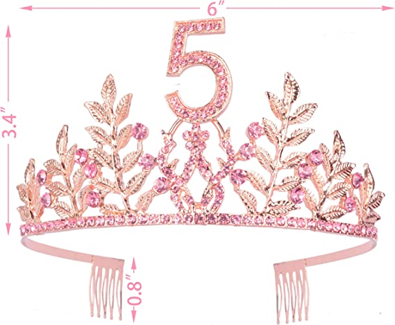 Photo 1 of 5th Birthday Gifts for Girls, 5th Birthday Tiara and Sash, 5th Fabulous Sash and Crystal Tiara, 5th Birthday Decorations for Girls, 5th Birthday Party Supplies, Happy 5th Birthday
