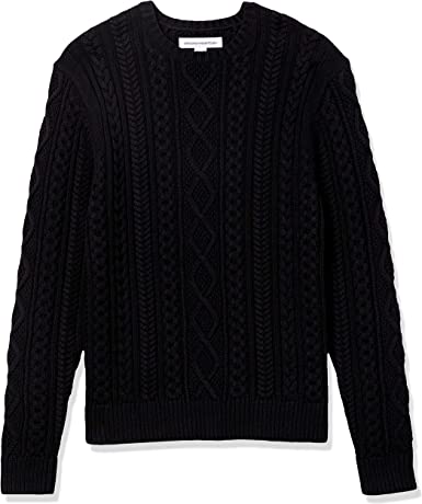 Photo 1 of Amazon Essentials Men's Long-Sleeve 100% Cotton Fisherman Cable Crewneck Sweater
SIZE S 