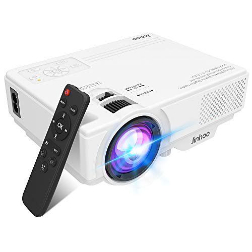 Photo 1 of Jinhoo Mini Overhead Projector Full HD 1080P Supported, Home Theater Outdoor Movie Projector with 176'' Projection Size 55000 Hours, Compatible with TV Stick, HDMI, VGA, AV and USB
