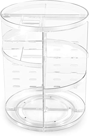 Photo 1 of 360° Rotating Makeup Organizer, Spinning Bathroom Organizer Countertop, Cosmetic Organizer Makeup Holder Shelf, Make Up Organizers and Storage for Bedroom, Transparent
