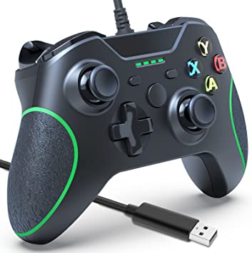 Photo 1 of Dmere Wired Controller for Xbox One/Series, Wired Xbox Series Controller with Dual-Vibration, Headset Jack, PC Controller Wired for Xbox One/Xbox One S|X/Xbox Series S|X/PC Windows 7/8/10(Black)
