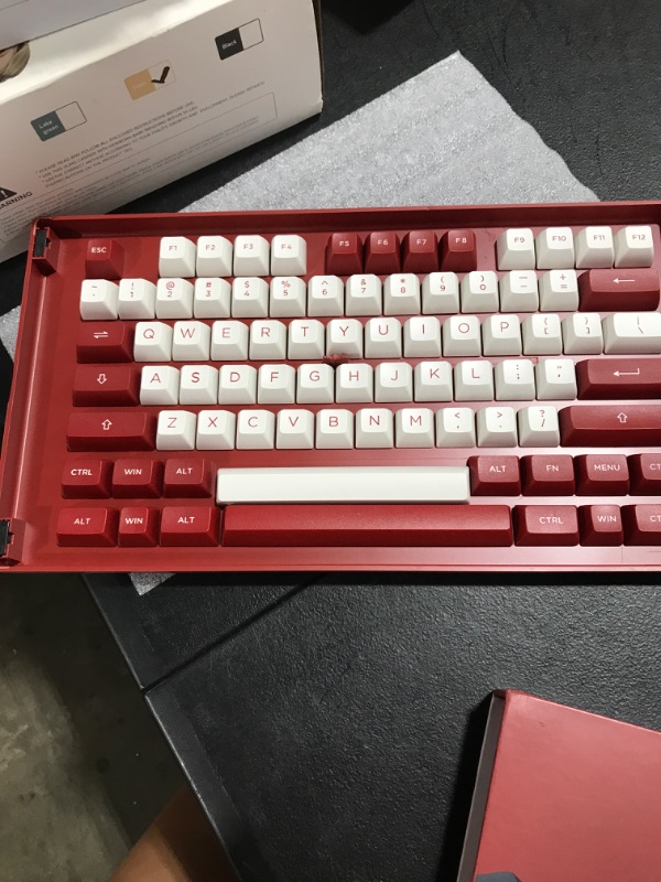 Photo 4 of Akko Keycaps Set, Chicago Theme with Red, Black and White Keycaps, 158-Key ASA Profile PBT Double-Shot for Mechanical Keyboards with Collection Box, Compatible with Standard MX Switch
