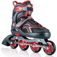 Photo 1 of 2PM SPORTS Torinx Red Black kids Boys Beginner Adjustable Inline Skates,Fun Roller Skates for Girls,Roller Blades for Men and Ladies - Red Large (4Y-7Y US)
