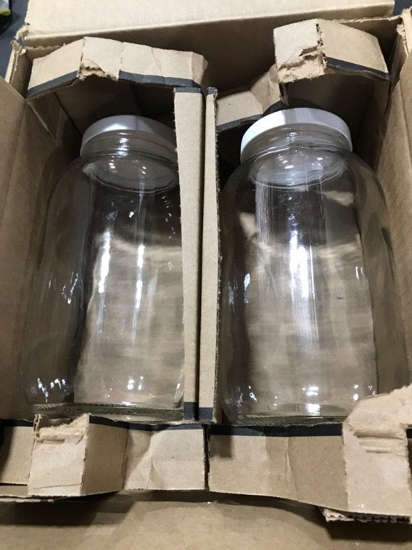 Photo 2 of 1790 Half Gallon Glass Jars (64oz) 2-Pack - Includes 2 Airtight Lids