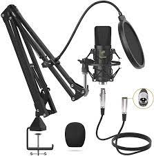 Photo 1 of Condenser Microphone, Professional Cardioid Studio Mic Kit with T20 Boom Arm, Shock Mount, Pop Filter for Recording, Podcasting, Voice Over, Streaming, Home Studio, YouTube
