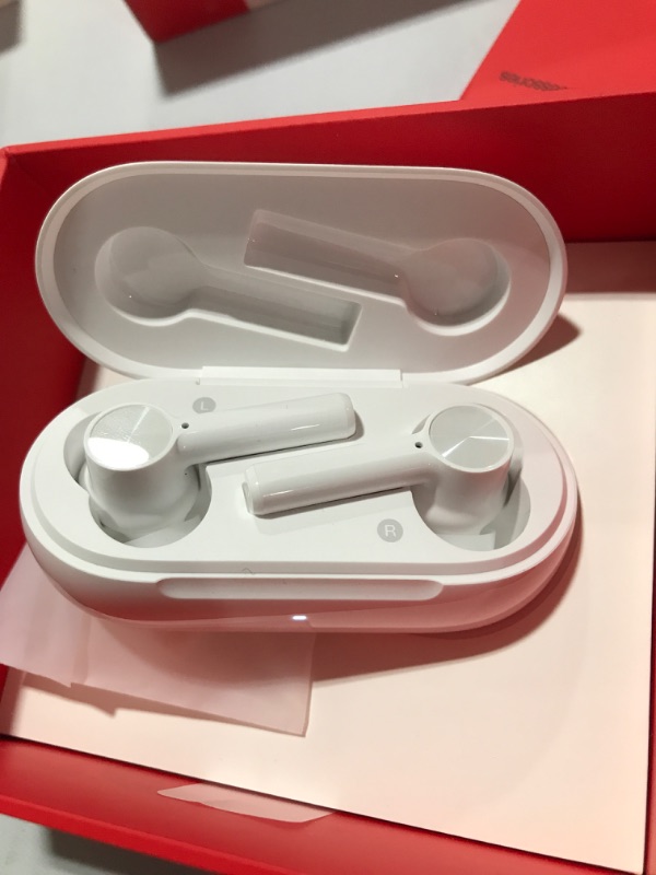 Photo 2 of OnePlus Buds Z - True Wireless in-Ear Earbuds with Charging Case, White – Fast Charging, Deep Bass, Comfortable and Lightweight, IP55,Glossy White
