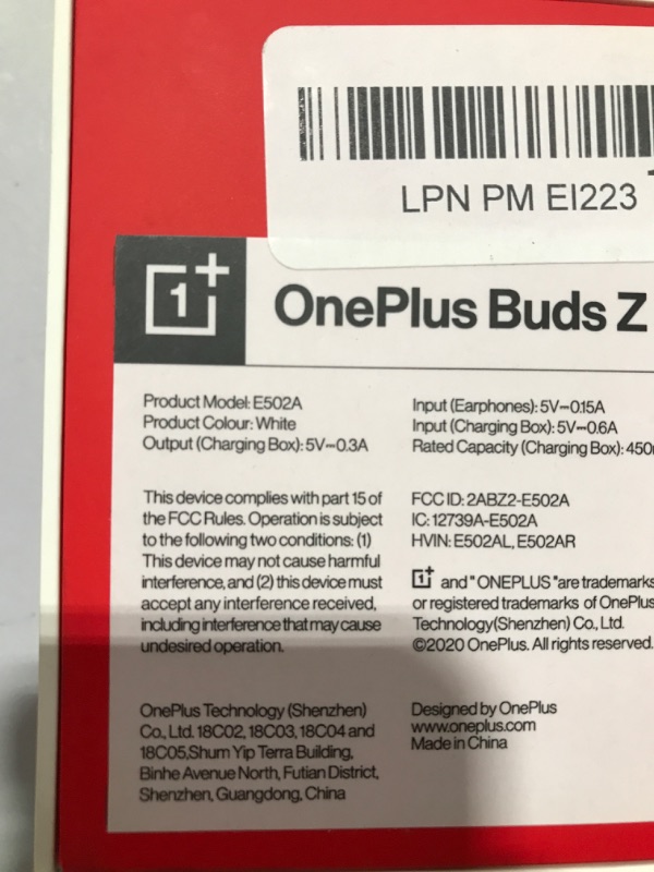 Photo 5 of OnePlus Buds Z - True Wireless in-Ear Earbuds with Charging Case, White – Fast Charging, Deep Bass, Comfortable and Lightweight, IP55,Glossy White
