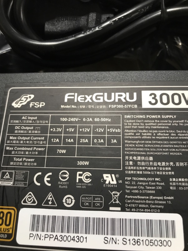 Photo 4 of 
FSP Mini ITX Solution/Flex ATX 300W Fully Modular Cable Management Efficiency 90% Full Range Active PFC Power Supply (FSPFSP300-57FCB) Flex Guru 300W 
