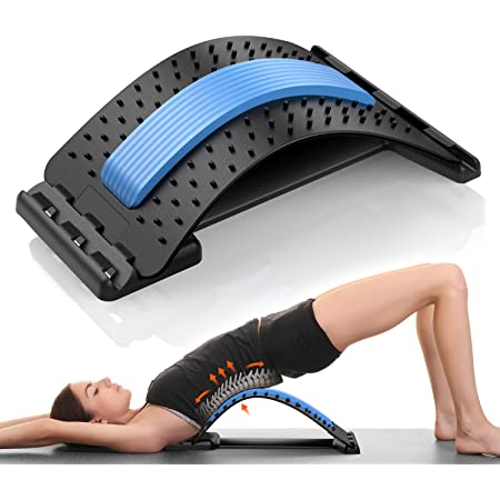 Photo 1 of Back Stretching Device,Back Massager for Bed & Chair & Car,Multi-Level Lumbar Support Stretcher Spinal, Lower and Upper Muscle Pain Relief(Black/Blue)
