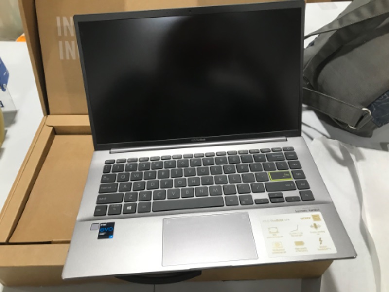 Photo 3 of DEFECTIVE SCREEN!!! ASUS VivoBook S14 S435 Thin and Light Laptop, 14" FHD Display, Intel EVO, Intel Core i7-1165G7 CPU, 8GB LPDDR4X RAM, 512GB PCIe SSD, Thunderbolt 4, Wi-Fi 6, Windows 10 Home, Deep Green, S435EA-BH71-GR