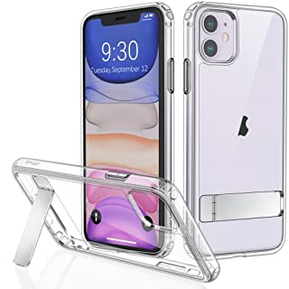 Photo 1 of JETech Case for iPhone 11 6.1-Inch with Stand, Support Wireless Charging, Slim Shockproof Bumper Phone Cover, 3-Way Metal Kickstand(Clear) (B09TT5SJTD)

