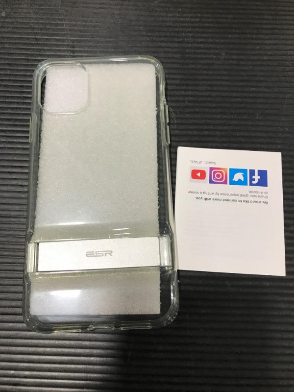 Photo 1 of JETech Case for iPhone 11 6.1-Inch with Stand, Support Wireless Charging, Slim Shockproof Bumper Phone Cover, 3-Way Metal Kickstand(Clear) (B09TT5SJTD)
