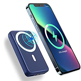 Photo 1 of Magnetic Wireless Portable Charger, 10000mAh Wireless Power Bank AOGUERBE PD 22.5W Fast Charging with USB-C LED Display Mag-Safe Battery Pack Compatible for iPhone 14&13/ Pro/Mini/Pro Max?Blue? (B09JG2D2PM)
