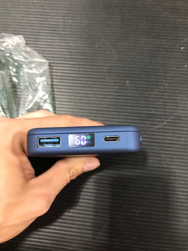 Photo 1 of Magnetic Wireless Portable Charger, 10000mAh Wireless Power Bank AOGUERBE PD 22.5W Fast Charging with USB-C LED Display Mag-Safe Battery Pack Compatible for iPhone 14&13/ Pro/Mini/Pro Max?Blue? (B09JG2D2PM)
