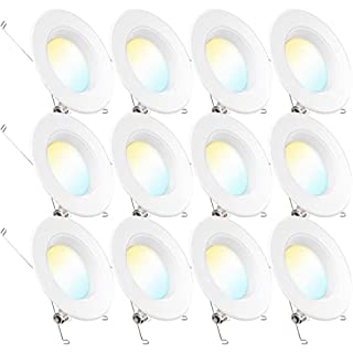Photo 1 of Sunco Lighting 12 Pack 5/6 Inch LED Can Lights Retrofit Recessed Lighting, Selectable 2700K/3000K/3500K/4000K/5000K Dimmable, Baffle Trim, 13W=75W, 1050 LM, Replacement Conversion Kit, UL Energy Star (B096H32HR9)
