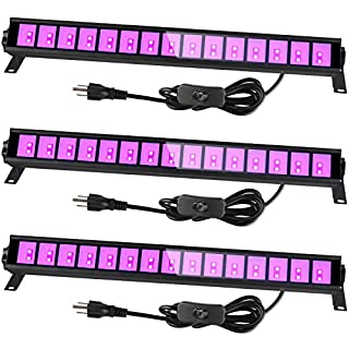 Photo 1 of 3 Pack Upgraded 36W LED Black Light Bar, Blacklight Flood Light with Plug & Switch & 5ft Power Cord, Each Light Up 21x21ft Area, for Glow Fluorescent Party Bedroom Game Room Body Paint Stage Lighting (B09DKC3L2K)

