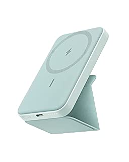 Photo 1 of Anker 622 Magnetic Wireless Portable Charger (MagGo), 5000mAh Foldable Magnetic Battery and USB-C for iPhone 13/12 Series (Buds Green) (B099Z29R3Q)

